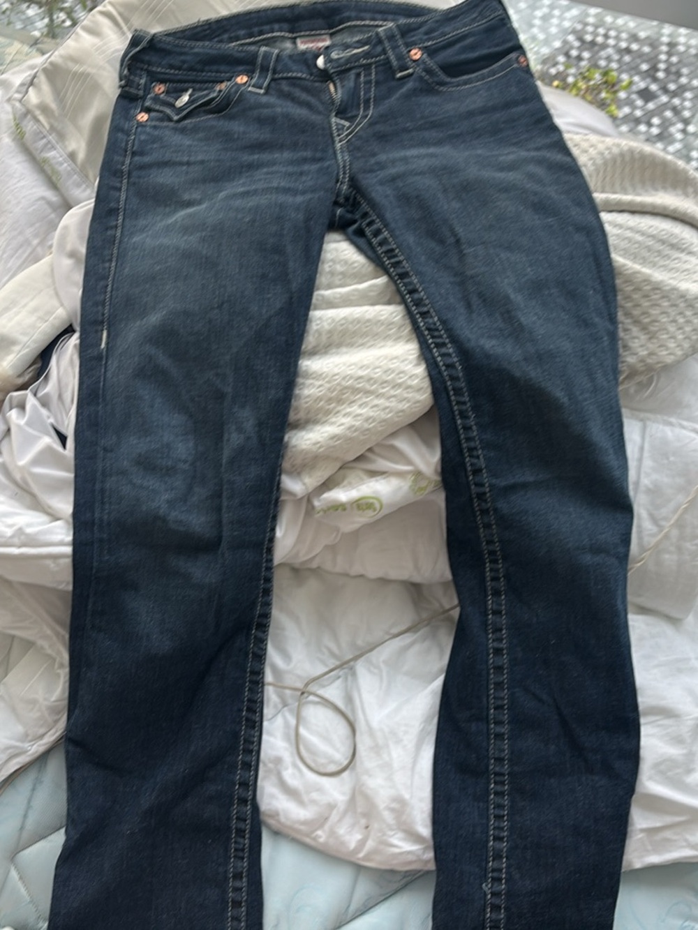 True Religion Dark Indigo Straight-Leg Women's Jeans